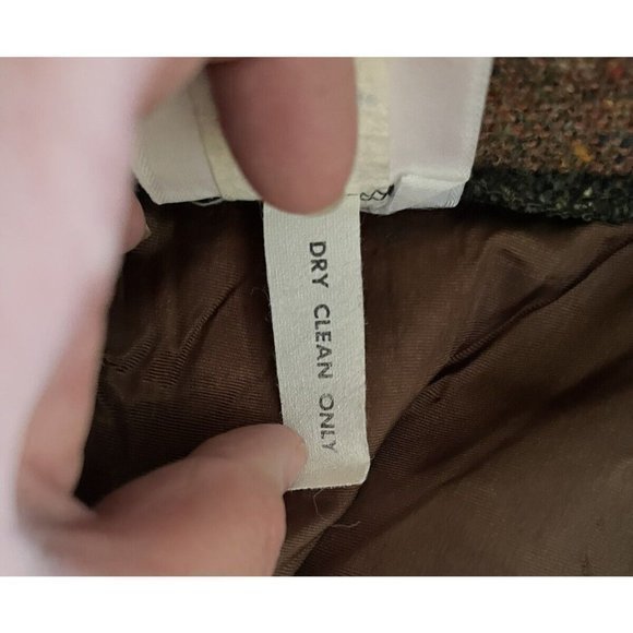 Vintage A Line‎ Midi Wool Blend Long Skirt Jacket Set Sweet Apple Olive Striped - Picture 13 of 13